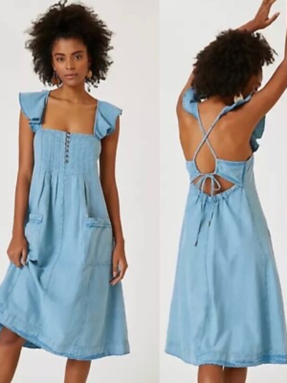 Anthropologie Pilcro Flutter Sleeve Midi Dress NWOT